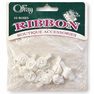 Offray Ribbon Boutique Accessories 10 Roses White